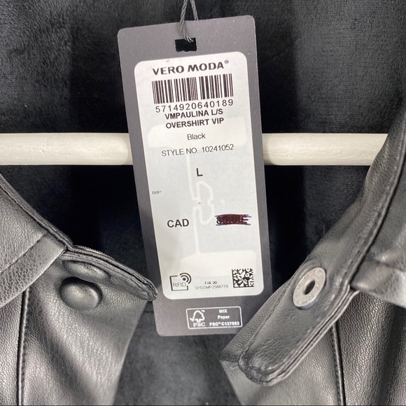 Vero Moda paulina faux leather shacket NWT - Picture 7 of 8